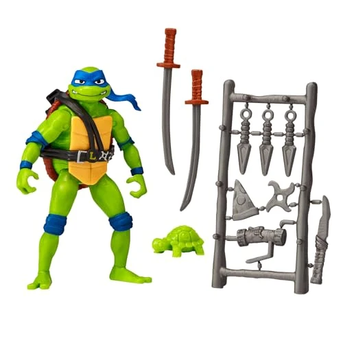 GIOCHI PREZIOSI - TARTARUGHE NINJA 2023 CAOS MUTANTE–LEONARDO IN VERSIONE ACTION FIGURE ARTICOLATA–DIMENSIONE 12CM–DETTAGLIATA E CON REALATIVA ARMA DA COMBATTIMENTO–PER BAMBINI A PARTIRE DAI 4 ANNI