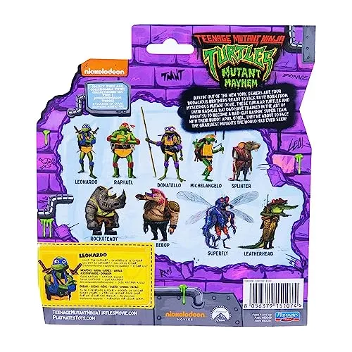 GIOCHI PREZIOSI - TARTARUGHE NINJA 2023 CAOS MUTANTE–LEONARDO IN VERSIONE ACTION FIGURE ARTICOLATA–DIMENSIONE 12CM–DETTAGLIATA E CON REALATIVA ARMA DA COMBATTIMENTO–PER BAMBINI A PARTIRE DAI 4 ANNI