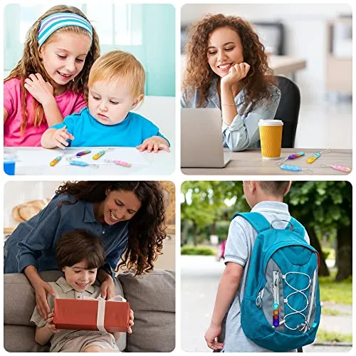 Ainiv 32PC Mini Pop Push It Fidget Toy Portachiavi,Colorato Silicone Spremere Pop Bubble Giocattoli Sensoriali Bulk,Poppet Bubble Giocattoli Antistress per Autismo Sollievo dallo Stress,Bambini Adulti