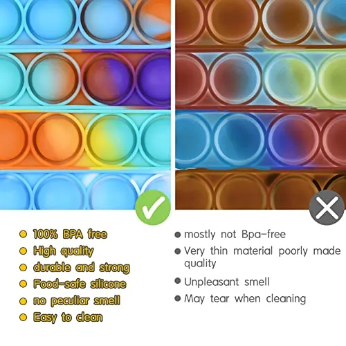 Ainiv 32PC Mini Pop Push It Fidget Toy Portachiavi,Colorato Silicone Spremere Pop Bubble Giocattoli Sensoriali Bulk,Poppet Bubble Giocattoli Antistress per Autismo Sollievo dallo Stress,Bambini Adulti