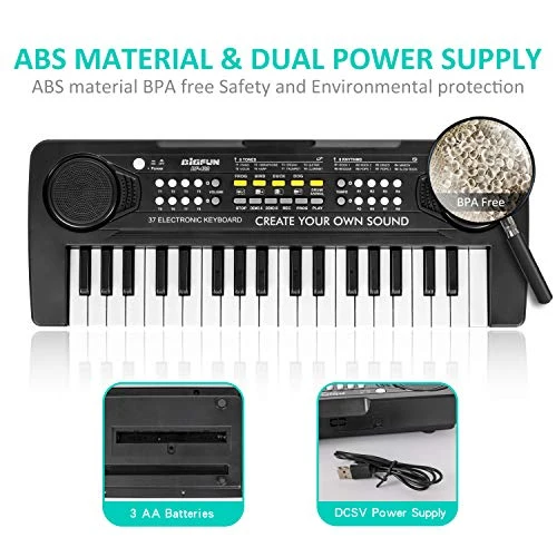 Shayson Pianola Bambini Musicale Tastiera per Bambini 37 Tasti Tastiera Elettronica Tastiera Portatile Multifunzione Mini Tastiera Music Giocattolo Educativo Per Bambini Regalo 3 4 5 6 7 8 Anni