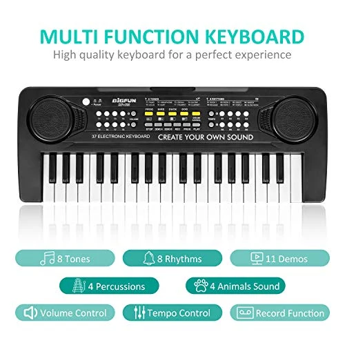 Shayson Pianola Bambini Musicale Tastiera per Bambini 37 Tasti Tastiera Elettronica Tastiera Portatile Multifunzione Mini Tastiera Music Giocattolo Educativo Per Bambini Regalo 3 4 5 6 7 8 Anni
