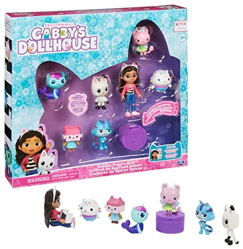 Gabby's Dollhouse, Confezione deluxe con Gabby e gattini, 7 personaggi di Gabby, giochi per bambini dai 3 anni in su