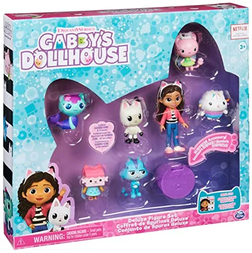 Gabby's Dollhouse, Confezione deluxe con Gabby e gattini, 7 personaggi di Gabby, giochi per bambini dai 3 anni in su
