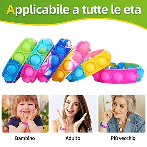 Dora Sicom da 32 pezzi Bracciale in silicone, set da gioco con bracciale in gomma, braccialetto con fossette in gomma semplice per bambini/adulti, Ideale come gadget per feste bambini