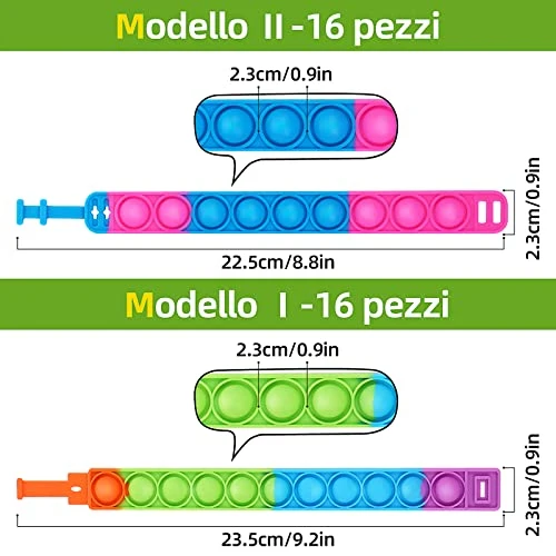 Dora Sicom da 32 pezzi Bracciale in silicone, set da gioco con bracciale in gomma, braccialetto con fossette in gomma semplice per bambini/adulti, Ideale come gadget per feste bambini