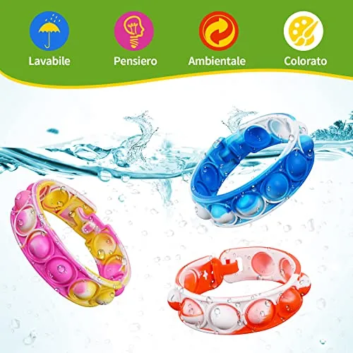 Dora Sicom da 32 pezzi Bracciale in silicone, set da gioco con bracciale in gomma, braccialetto con fossette in gomma semplice per bambini/adulti, Ideale come gadget per feste bambini