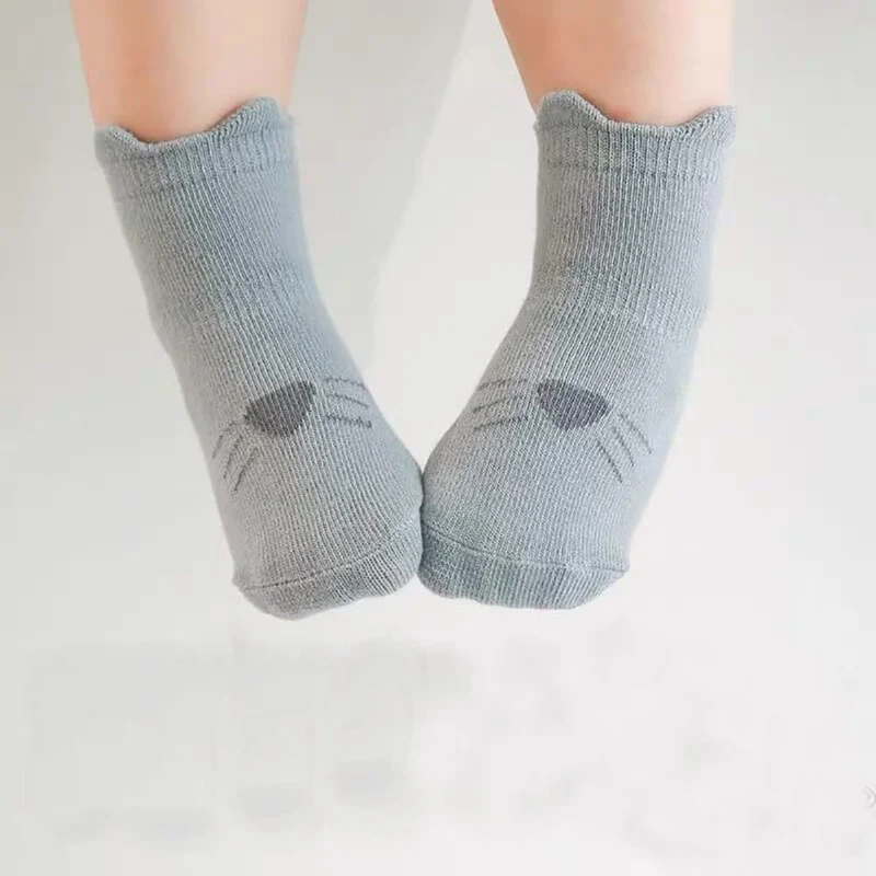 FedMois 5 paia calzini antiscivolo in cotone bimbi bambini motivi animali, 1-3 anni