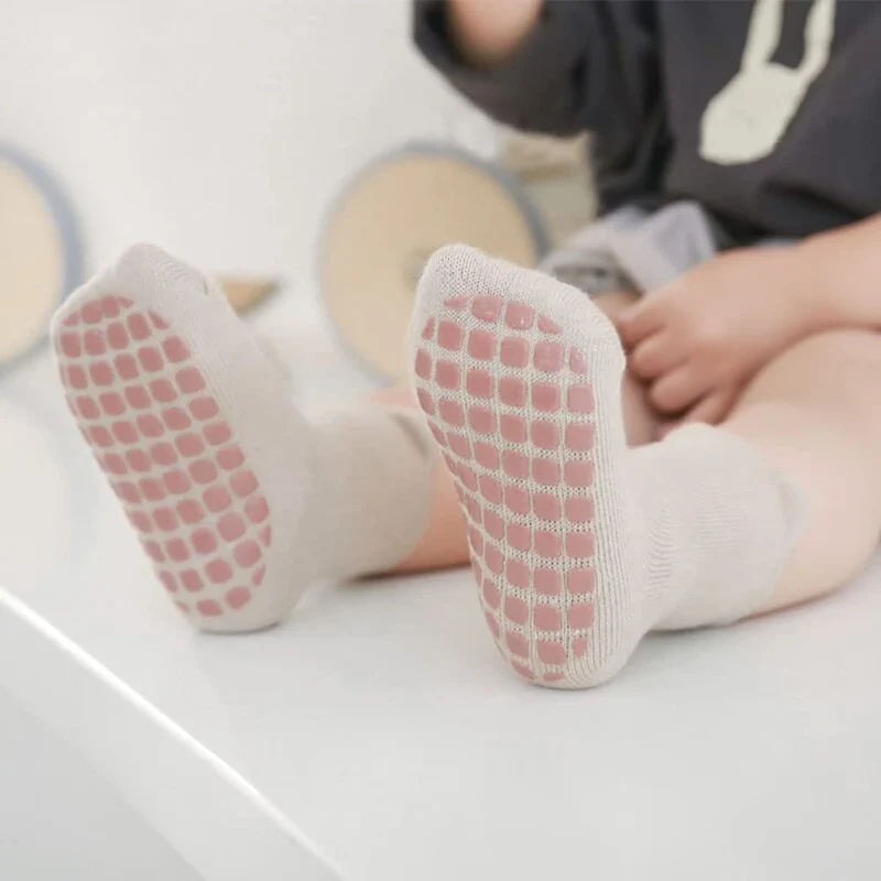 FedMois 5 paia calzini antiscivolo in cotone bimbi bambini motivi animali, 1-3 anni