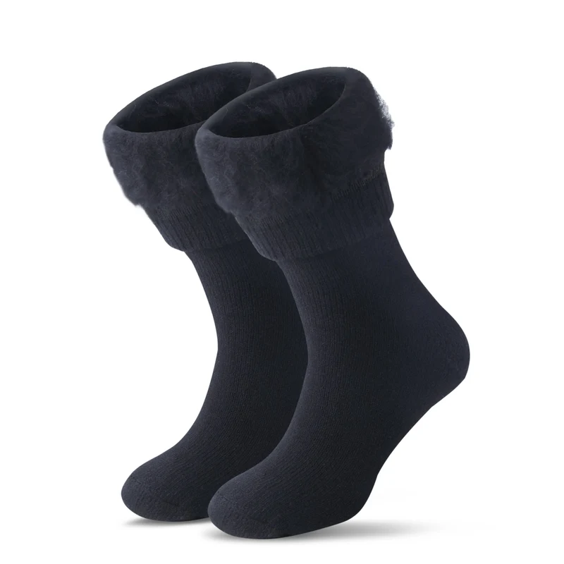 JARSEEN Calze di Lana Invernali Termiche Calzini Spessi Caldo Morbido Calzettoni Donna Uomo (Nuovo Nero, 36-42)
