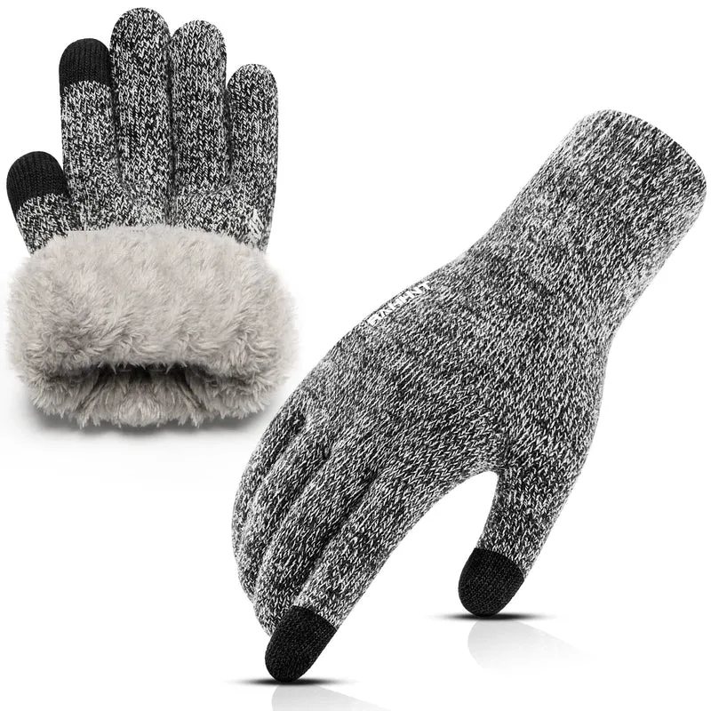 Rahhint Guanti Invernali Uomo Donna - Guanti Termici Uomo Antiscivolo - Guanti Lana Touch Screen Donna Guanti Smartphone Computer
