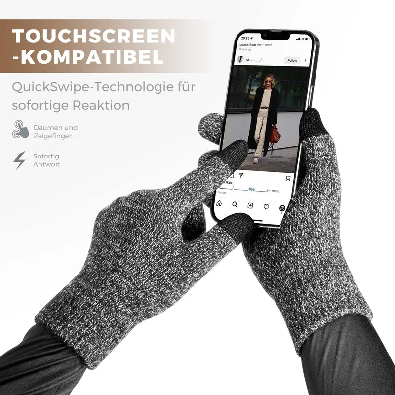 Rahhint Guanti Invernali Uomo Donna - Guanti Termici Uomo Antiscivolo - Guanti Lana Touch Screen Donna Guanti Smartphone Computer