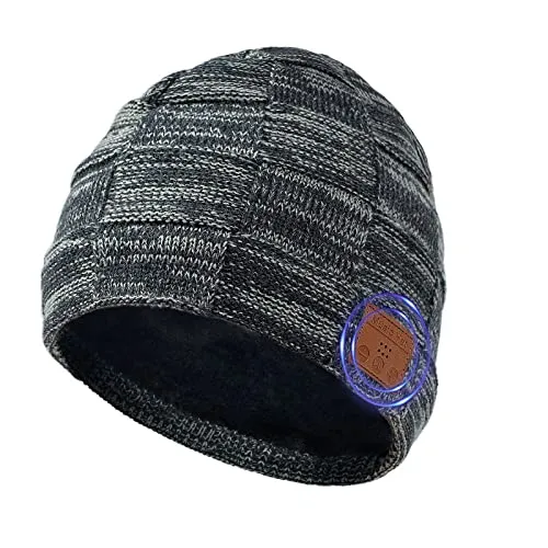 Regalo Uomo Donna Cappello Bluetooth Berretto Sci Regalo Natale Cappello Sportivi Uomo Musicale Bluetooth Lavorato a Maglia Berretto Cappello Invernali con Cuffie Stereo e Microfono Vivavoce