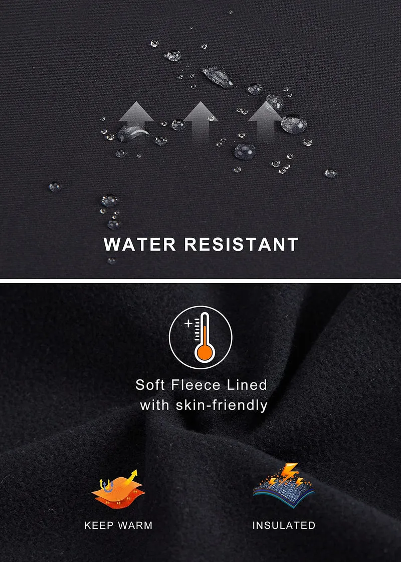 Libin Leggings Termici da Donna Inverno Leggings con Fodera in Pile Resistente all'Acqua Pantaloni Caldi Vita Alta Leggings da Trekking con Tasche, Nero, M