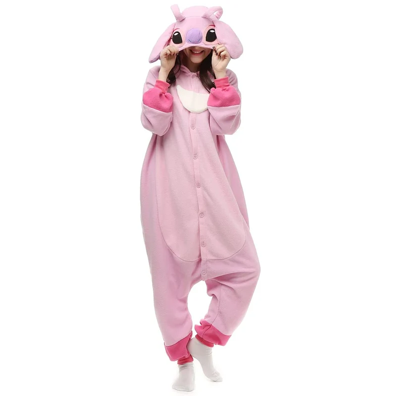 ZKomoL Animali Pigiama Kigurumi Onesie Unisex per Adulti per Feste e Cosplay Costume (M, Rosa Stitch)