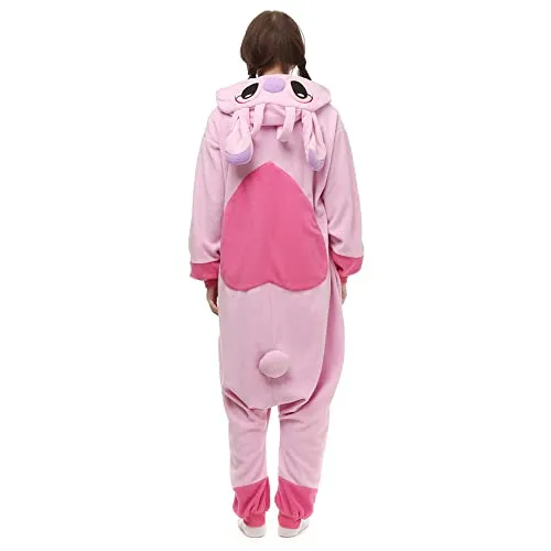 ZKomoL Animali Pigiama Kigurumi Onesie Unisex per Adulti per Feste e Cosplay Costume (M, Rosa Stitch)