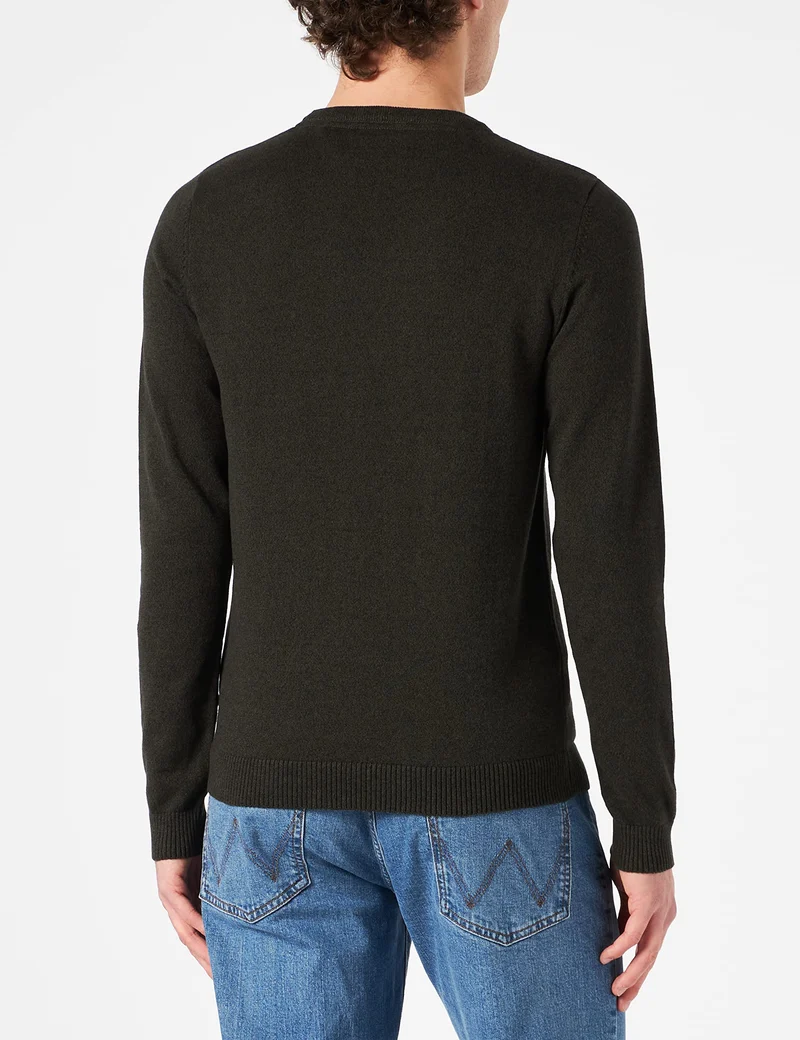 JACK & JONES JJEBASIC Knit Crew Neck Noos Pullover, Forest Night/Detail:Twisted with Black, L Uomo