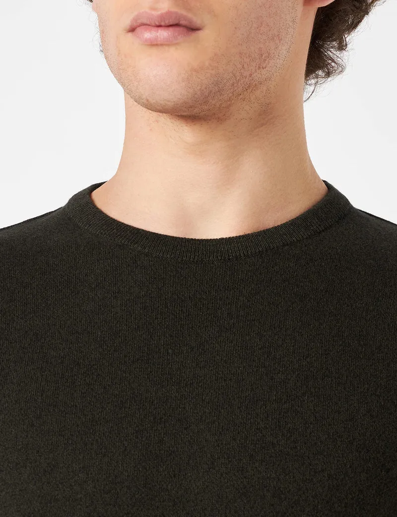 JACK & JONES JJEBASIC Knit Crew Neck Noos Pullover, Forest Night/Detail:Twisted with Black, L Uomo