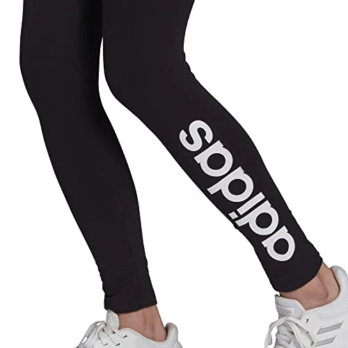 adidas Essentials High-Waisted Logo Leggings Leggings, Black/White, M Donna