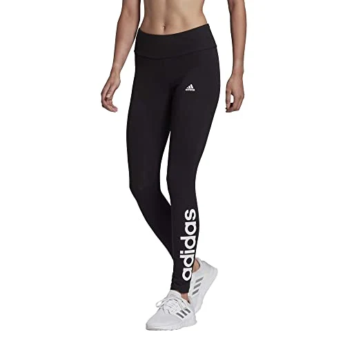 adidas Essentials High-Waisted Logo Leggings Leggings, Black/White, M Donna