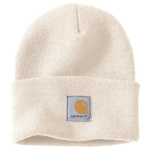 Carhartt, Knit Cuffed Beanie Unisex, Bianco inverno, OFA