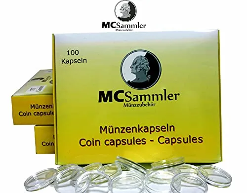 MC.Sammler Capsule per monete |dimensioni interne Ø 27,5 mm | 100 pezzi | per monete speciali da collezione, commemorative