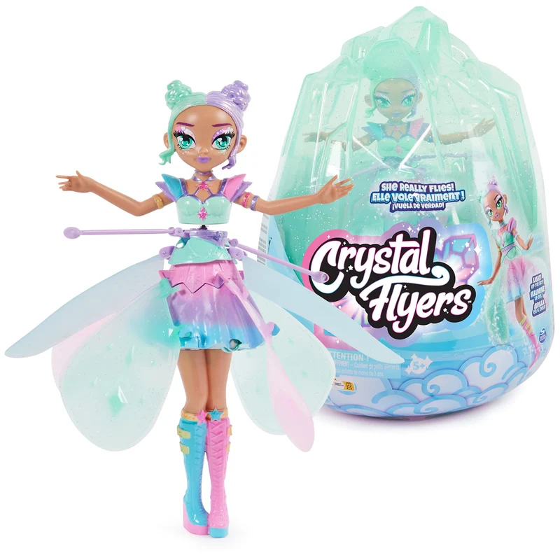 HATCHIMALS Crystal Flyers, Bambola Pastel Kawaii, Giocattolo Magico Volante con Luci (la Confezione può Variare), Giocattoli per Bambini e Bambine, 5+ Anni