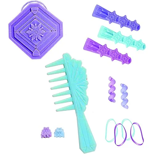 JP Disney FRND2000 Styling Frozen 2 Elsa, Basic Hair Styling Head, 17 Hair Accessories Included, Toy for Children from 3 Years of Age ,Black