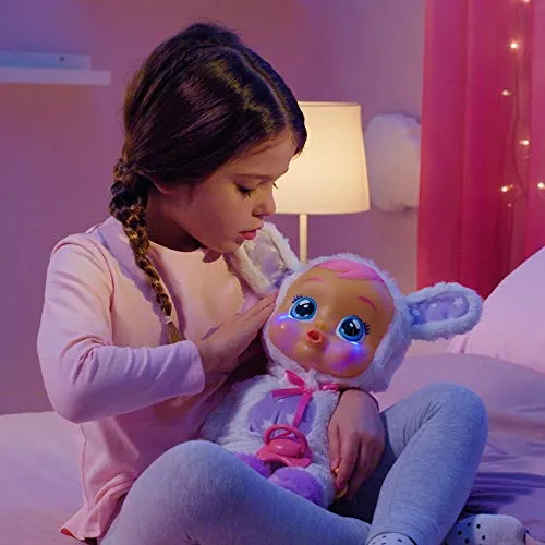 Cry Babies Magic TearsGood Night Coney, Bambola morbida interattiva piagnucolosa con Luce Notturna e Melodie rilassanti che aiuta a dormire, Giocattolo per bambini +2 Anni