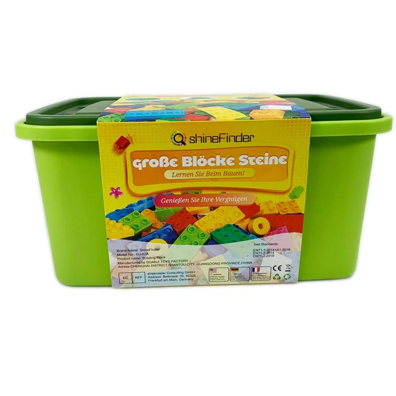 ShineFinder Costruzione Grandi mattoncini, mattoncini costruzioni per bambini a partire dai 2 anni in su, con scatola di pietre, set per giochi creativi
