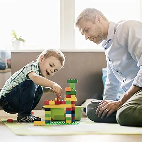 ShineFinder Costruzione Grandi mattoncini, mattoncini costruzioni per bambini a partire dai 2 anni in su, con scatola di pietre, set per giochi creativi