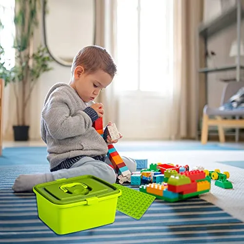 ShineFinder Costruzione Grandi mattoncini, mattoncini costruzioni per bambini a partire dai 2 anni in su, con scatola di pietre, set per giochi creativi