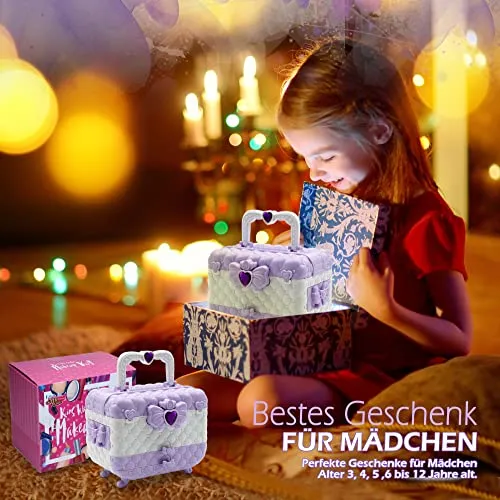 Set di Trucchi per Bambini e Bambine - Viola 57 Pezzi, Set da Trucco per Bambini, per Ragazze, per Halloween, Natale, Compleanno, per Ragazze 4, 5, 6, 7, 8, 9, 10-12 anni