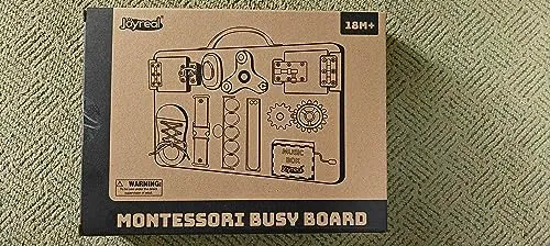 Joyreal Pannello Sensoriale Bambini Montessori - Busy Board Giochi Legno Montessori 1 2 3 Anni con Specchio Neonati Giocattoli Giochi Educativi Regalo per Bambini
