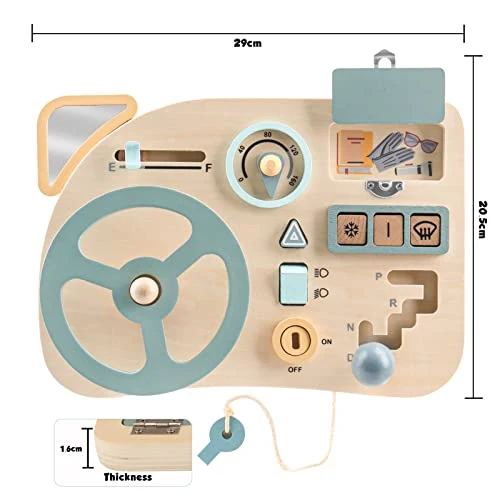 Vanplay Giochi Montessori Busy Board Volante Giocattolo Pannello Sensoriale Bambini Montessori Educativi Giochi in Legno per Bambini 1 2 3 4 Anni