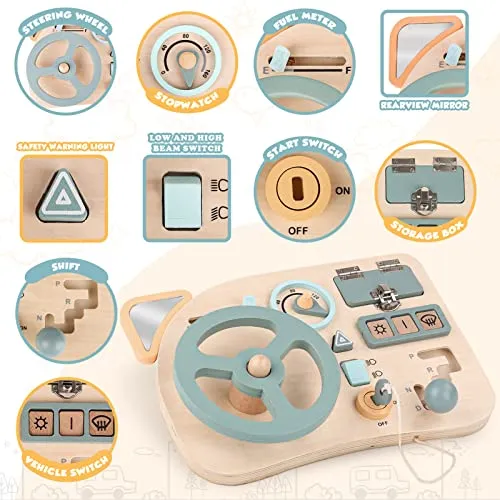 Vanplay Giochi Montessori Busy Board Volante Giocattolo Pannello Sensoriale Bambini Montessori Educativi Giochi in Legno per Bambini 1 2 3 4 Anni