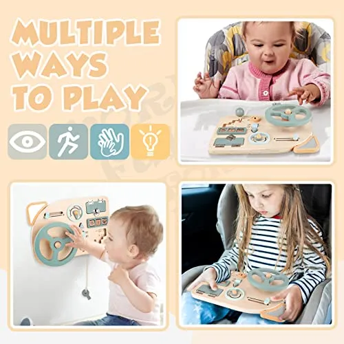 Vanplay Giochi Montessori Busy Board Volante Giocattolo Pannello Sensoriale Bambini Montessori Educativi Giochi in Legno per Bambini 1 2 3 4 Anni