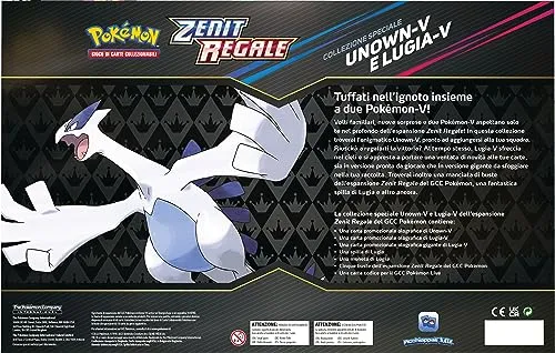 Pokémon- Collezione Speciale Unown-V e Lugia-V Zenit Regale del GCC (Due Carte promozionali olografiche, Una Carta Gigante e Cinque Buste di espansione), Edizione in Italiano, Colore, 290-60277