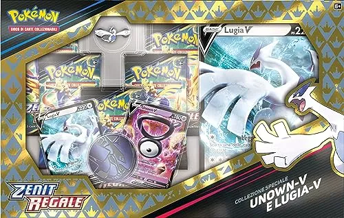 Pokémon- Collezione Speciale Unown-V e Lugia-V Zenit Regale del GCC (Due Carte promozionali olografiche, Una Carta Gigante e Cinque Buste di espansione), Edizione in Italiano, Colore, 290-60277
