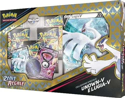 Pokémon- Collezione Speciale Unown-V e Lugia-V Zenit Regale del GCC (Due Carte promozionali olografiche, Una Carta Gigante e Cinque Buste di espansione), Edizione in Italiano, Colore, 290-60277