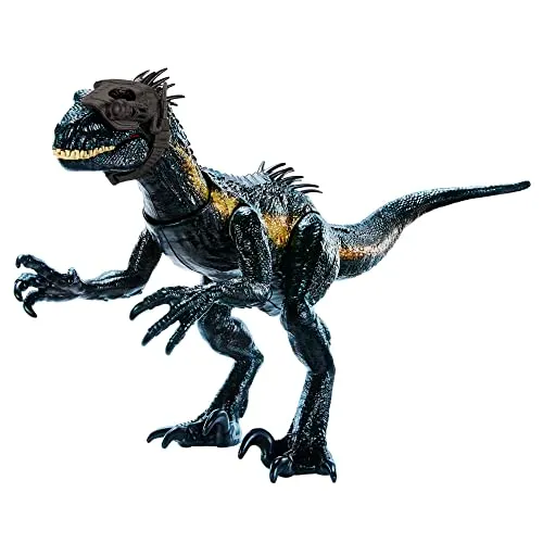 Jurassic World - Indoraptor Dinosauro Cerca e Attacca con attrezzatura di tracciamento e 3 funzionalità di attacco, Giocattolo per Bambini 4+ Anni, HKY12