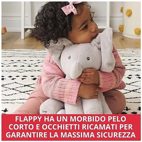GUND Flappy Elefantino Peluche Interattivo | Canta e parla in Italiano | Muove le orecchie | Peluche di 30.5 cm | Peluche per bambini da 10 Mesi