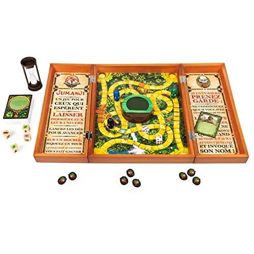 Spin Master Games EDITRICE Giochi - Jumanji - Jumanji Classico - Gioco da Tavolo in Legno - Gioco in Scatola d'avventura, per Adulti e Bambini - Board Game da 2 a 4 Giocatori - per sfide in Famiglia