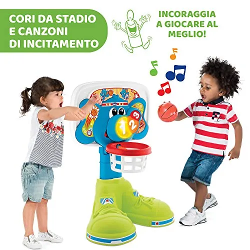 Chicco Basket League Canestro per Bambini Elettronico, da Camera con Effetti Sonori e Luminosi, Altezza Regolabile, Palla Leggera Inclusa - Giochi Bambini 18 Mesi - 5 Anni