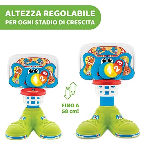 Chicco Basket League Canestro per Bambini Elettronico, da Camera con Effetti Sonori e Luminosi, Altezza Regolabile, Palla Leggera Inclusa - Giochi Bambini 18 Mesi - 5 Anni