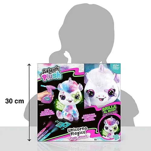 Rocco Giocattoli - Airbrush Plush Unicorno Brilla al Buio
