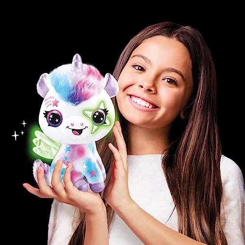 Rocco Giocattoli - Airbrush Plush Unicorno Brilla al Buio