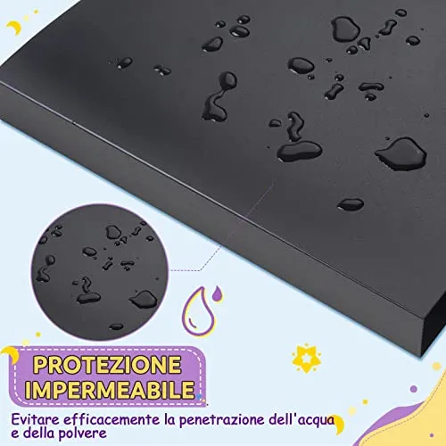 Lictin Raccoglitore Carte Maniche 540 Tasche (Nero)-Album trasparente impermeabile con 540 tasche per carte da gioco - 30 pagina nera raccolta carta libro