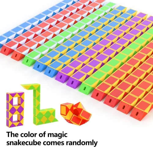 GOLDGE 24 Pack Mini Serpente Magico, 24 Blocchi Giocattolo Twist Cubo Puzzle Gadget Bambini Regalini Fine Festa Compleanno per Ragazzi