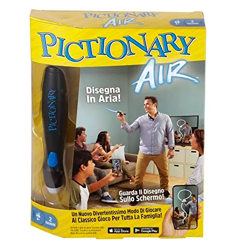 Pictionary Air - Gioco da disegnare con penna luminosa e carte indizio, con connessione per dispositivi smart, gioco e idea regalo per tutta la famiglia, giocattolo per bambini, 8+ anni, GPR22